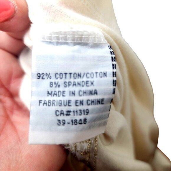 Dynamite Y2K Cream Empire Waist Halter Top Sequin Gold Embroidered Details Large - Picture 12 of 13